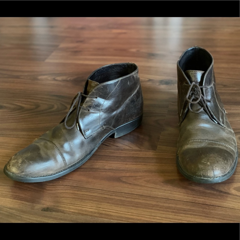 STAFFORD Brown distressed leather Dress boots